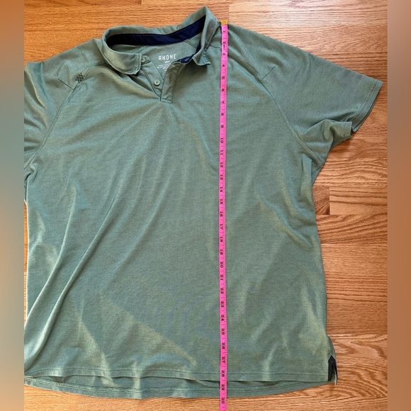 Rhone Mens Delta Pique Polo Shirt Size XXL Green Golf Performance - Picture 9 of 11